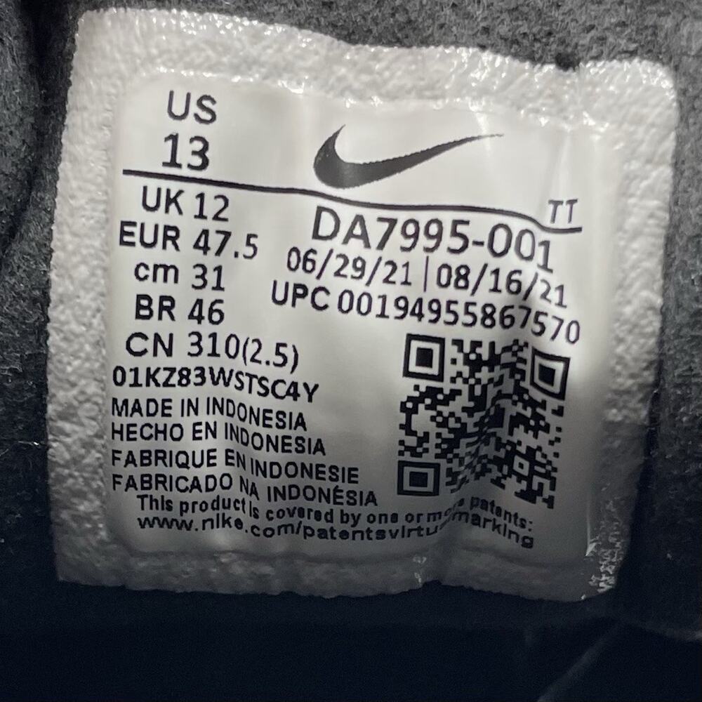 Nike Waffle One DA7995-001 Casual Sneakers Mens Size 13 Black White Athletic - Picture 9 of 9